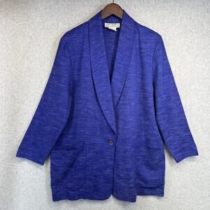 Joan Walters Vintage Textured Open Front Blazer Jacket Career 90s Made in USA
